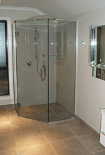 Tiled glass shower install and glazing